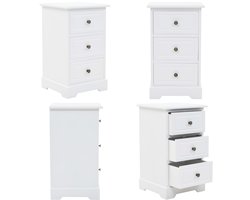 vidaXL Nachtkastje 35x32x59 cm MDF en grenenhout - Nachtkastje - Nachtkastjes - Nachtkast - Nachtkasten