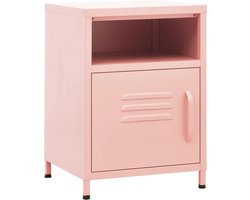 vidaXL - Nachtkastje - 35x35x51 - cm - staal - roze