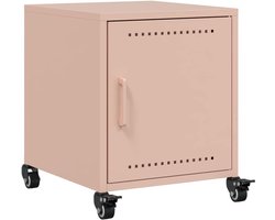 vidaXL - Nachtkastje - 36x38,5x43,5 - cm - staal - roze