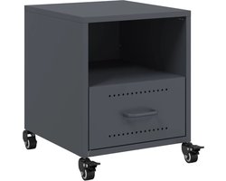 vidaXL - Nachtkastje - 36x39x43,5 - cm - staal - antracietkleurig