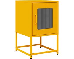 vidaXL - Nachtkastje - 36x39x60,5 - cm - koudgewalst - staal - mosterdgeel