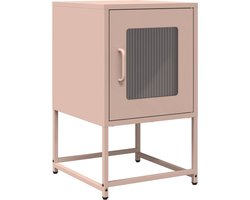 vidaXL - Nachtkastje - 36x39x60,5 - cm - koudgewalst - staal - roze