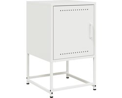 vidaXL - Nachtkastje - 36x39x60,5 - cm - staal - wit