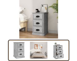 vidaXL Nachtkastje 39x39x67 cm betongrijs hout Nachtkastje - Nachtkast - Kastje - Sidetable - Bijzettafel