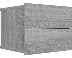 vidaXL - Nachtkastje - 40x30x30 - cm - bewerkt - hout - grijs - sonoma - eikenkleurig