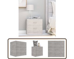 vidaXL Nachtkastje - 40x30x40 cm - Bewerkt hout - Grijs Nachthastje - Bijzettafel - Slaapkamer Meubilair - Beton Grijs - Houten Kast