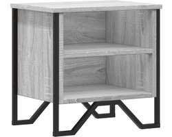 vidaXL - Nachtkastje - 40x30x40 - cm - bewerkt - hout - grijs - sonoma - eikenkleurig