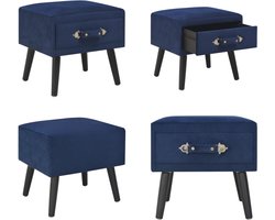 vidaXL Nachtkastje 40x35x40 cm fluweel blauw - Nachtkastje - Nachtkastjes - Bedkastje - Bedkastjes