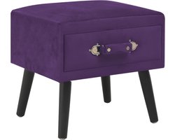 vidaXL - Nachtkastje - 40x35x40 - cm - fluweel - donkerpaars
