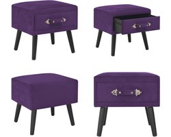 vidaXL Nachtkastje 40x35x40 cm fluweel donkerpaars - Nachtkastje - Nachtkastjes - Bedkastje - Bedkastjes