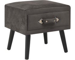 vidaXL - Nachtkastje - 40x35x40 - cm - fluweel - grijs