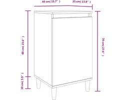 vidaXL - Nachtkastje - 40x35x70 - cm - bewerkt - hout - betongrijs