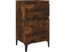 vidaXL - Nachtkastje - 40x35x70 - cm - gerookt - eikenkleurig