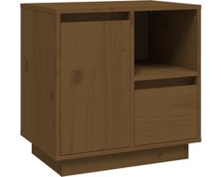 vidaXL - Nachtkastje - 50x34x50 - cm - massief - grenenhout - honingbruin