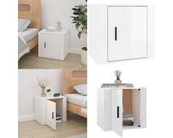 vidaXL Nachtkastje 50x39x47 cm hoogglans wit - Nachtkastje - Nachtkastjes - Nacht Kastje - Kastje