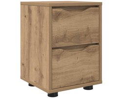 vidaXL - Nachtkastje - Artisan - Eiken - 30.5 - x - 30 - x - 43 - cm - Bewerkt - hout