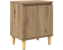 vidaXL - Nachtkastje - Artisan - Eiken - 40 - x - 30 - x - 50 - cm - Bewerkt - hout