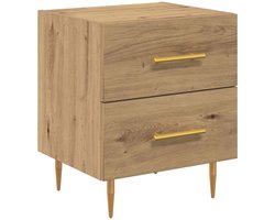 vidaXL - Nachtkastje - Artisan - Eiken - 40 - x - 35 - x - 47,5 - cm - Bewerkt - hout