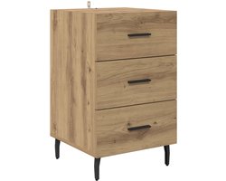 vidaXL - Nachtkastje - Artisan - Eiken - 40 - x - 40 - x - 66 - cm - Bewerkt - hout