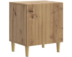 vidaXL - Nachtkastje - Artisanaal - eiken - 43 - x - 34,5 - x - 50 - cm - Bewerkt - hout