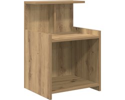 vidaXL - Nachtkastje - artisanaal - eikenkleurig - 40 - x - 35 - x - 60 - cm
