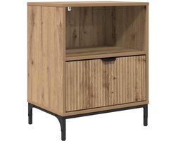 vidaXL - Nachtkastje - artisanaal - eikenkleurig - 49 - x - 36 - x - 61 - cm