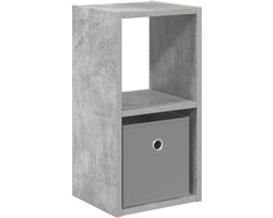 vidaXL - Nachtkastje - Beton - Grijs - 25,5 - x - 22 - x - 49,5 - cm - Bewerkt - hout