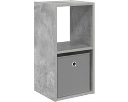 vidaXL - Nachtkastje - Beton - Grijs - 30,5 - x - 27 - x - 59,5 - cm - Bewerkt - hout