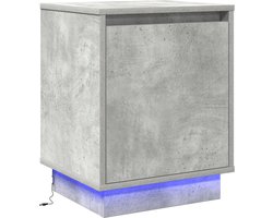 vidaXL - Nachtkastje - Beton - Grijs - 39 - x - 34,5 - x - 50 - cm - Bewerkt - hout