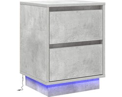 vidaXL - Nachtkastje - Beton - Grijs - 39 - x - 34,5 - x - 50 - cm - Bewerkt - hout
