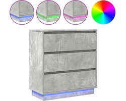 vidaXL - Nachtkastje - Beton - Grijs - 71 - x - 34,5 - x - 75 - cm - Bewerkt - hout