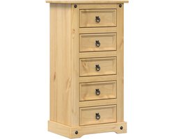 vidaXL - Nachtkastje - Corona - 53x39x103 - cm - massief - grenenhout