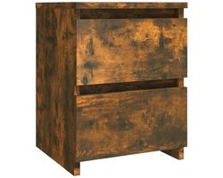 vidaXL - Nachtkastje - Gerookt - Eiken - 30x30x40 - cm - Engineered - Wood