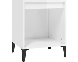 vidaXL Nachtkastje - Hoogglans Wit - 40x35x50 cm Nachtkastje - Slaapkamer Meubilair - Houten Nachtkastje - Nachtlampje - Bureau Lamp