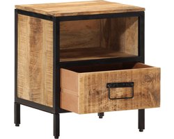 vidaXL Nachtkastje - Mangohout - 40x35x50 cm Nachtkastje - Bijzettafel - Houten Kast - Mango Wood Furniture - Vintage Nachtlamp