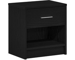 vidaXL - Nachtkastje - met - lade - 39x28x41 - cm - zwart
