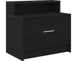 vidaXL - Nachtkastje - met - lade - 51x31x47 - cm - zwart - eikenkleurig