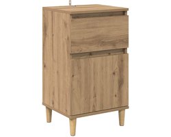 vidaXL - Nachtkastje - met - lade - Artisan - Eiken - 40 - x - 35 - x - 70 - cm - Bewerkt - hout