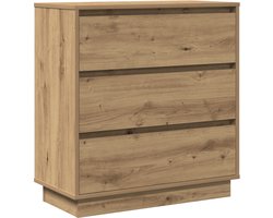 vidaXL - Nachtkastje - met - lade - artisanaal - eikenkleurig - 71 - x - 34.5 - x - 75 - cm