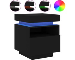 vidaXL - Nachtkastje - met - LED-verlichting - 40x39x48,5 - cm - zwart