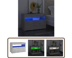 vidaXL - Nachtkastje - met - LED-verlichting - 60x35x40 - cm - betongrijs