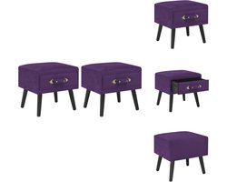 vidaXL Nachtkastje - Nachtkastjes - Bedkastje - Bedkastjes - Nachtkastjes 2 st 40x35x40 cm fluweel donkerpaars