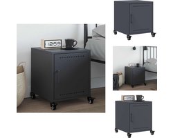 vidaXL Nachtkastje - Nachtkastjes - Bijzettafel - Wandkastje - Nachtkastje 36x39x43,5 cm staal antracietkleurig