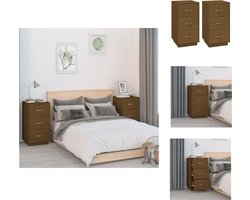 vidaXL Nachtkastje - Nachtkastjes - Houten Nachtkastje - Telefoonkast - Nachtkastjes 2 st 40x40x75 cm massief grenenhout honingbruin