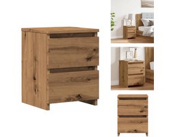 vidaXL Nachtkastje - Nachtkastjes - Kast - Nacht Kastje - Nachtkastje 30x30x40 cm bewerkt hout artisanaal eikenkleurig