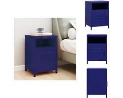 vidaXL Nachtkastje - Nachtkastjes - Nachttafel - Nachttafels - Nachtkastje 35x35x51 cm staal marineblauw