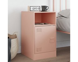 vidaXL Nachtkastje - Roze - Staal - 34,5x39x62 cm Nachtkastje - Nachtkastjes - Bijzettafel - Wandkastje