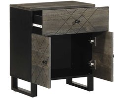 vidaXL Nachtkastje van mangohout - zwart design Nachtkastje - Kastje - Meubilair - Slaapkamerinrichting - Mango Wood Furniture