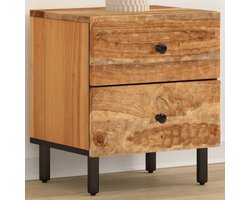 vidaXL Nachtkastje van massief acaciahout Nachtkastje - Kastje - Acacia Houten Meubilair - Bruine Nachttafel - Salonkamer Accessoires