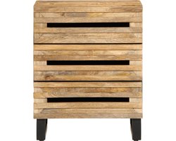 vidaXL Nachtkastje van massief mangohout 50x34x62 cm Nachtaandkast - Industrieel Meubel - Houten Kast - Mango Wood Furniture - Slaapkamersfeer